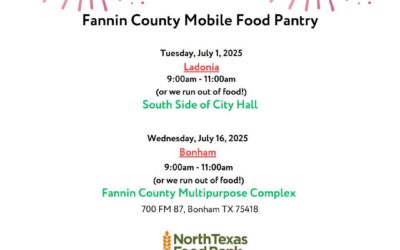Feeding Fannin Distribution Dates for July 2025