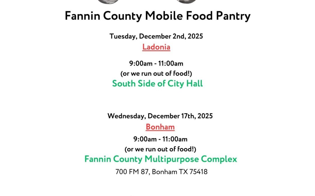 Feeding Fannin December dates announced